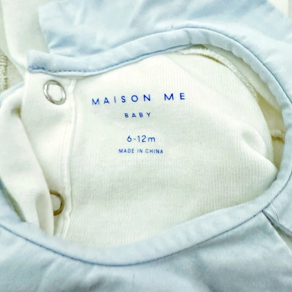 Maison Me | Syd Long Sleeve Pointed Collar Bodysuit (6-12 mos) 💙